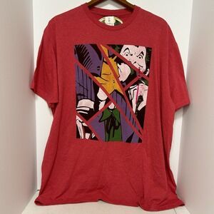 Batman vs Joker Men's XXL Red T-Shirt 2015 DC Comics Graphic Tee NWT